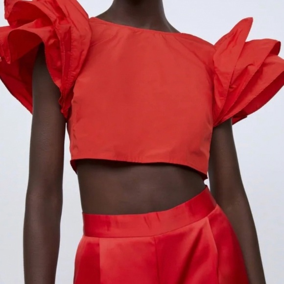Zara Ruffled Sleeve Top - XS - Picture 3 of 5